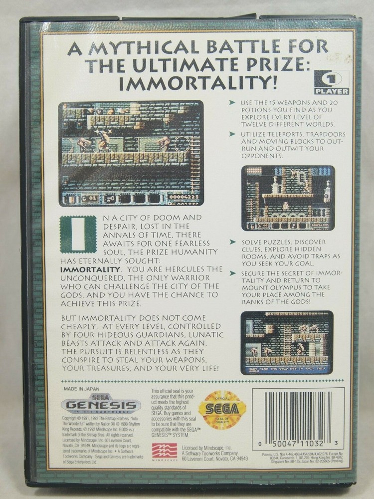 Gods Case (SEGA Genesis) Authentic BOX ONLY