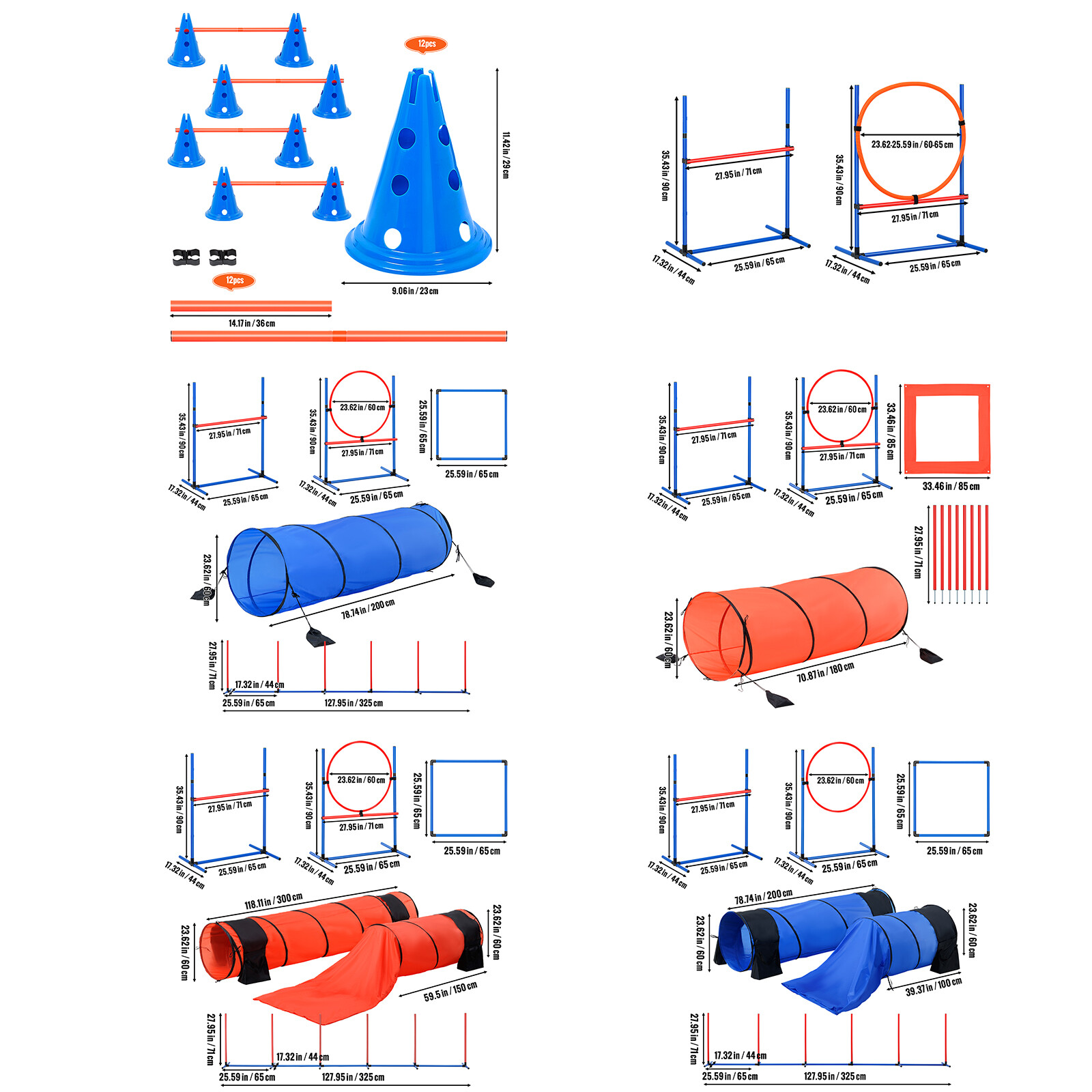 Dog Agility Training Kit Equipment Pets Obstacle Training Course Outdoor Garden