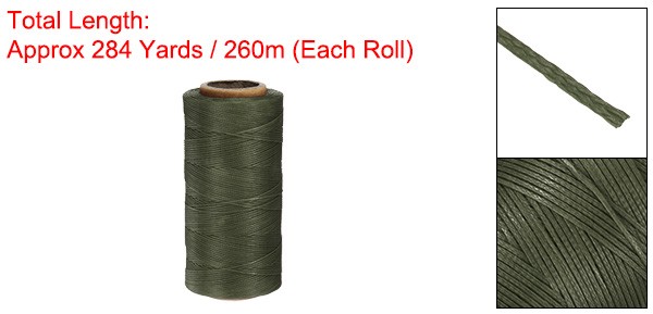 150D Waxed Thread 284 Yards Polyester Leather Sewing Waxed String Dark Green