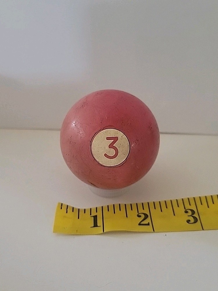 Vintage No. 3 Solid Red Pool Ball Billiard 2" Replacement (D)