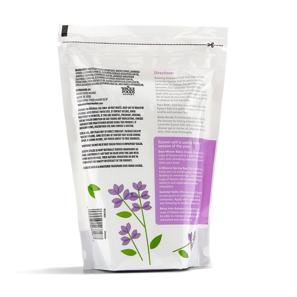 Epsom Salt Soaking Solution, Lavender, 48 Ounce