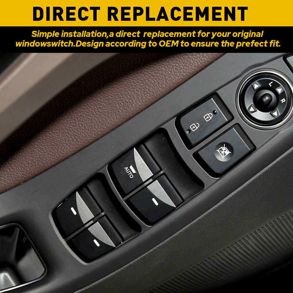 Left Driver Master Door Window Switch Black Auto For Hyundai Elantra 2014-2016
