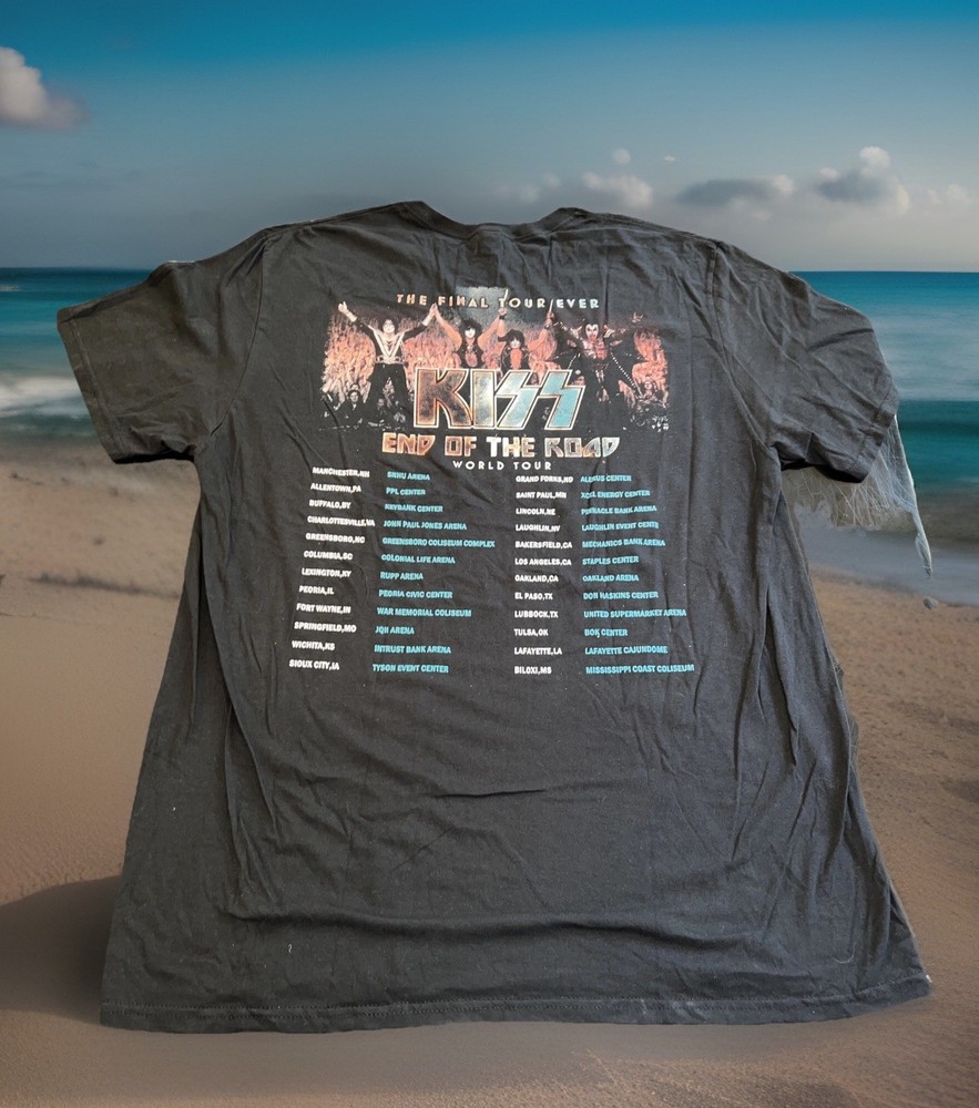 KISS ‘The Final Tour Ever…End Of The Road World Tour’ Concert Shirt XL Black New