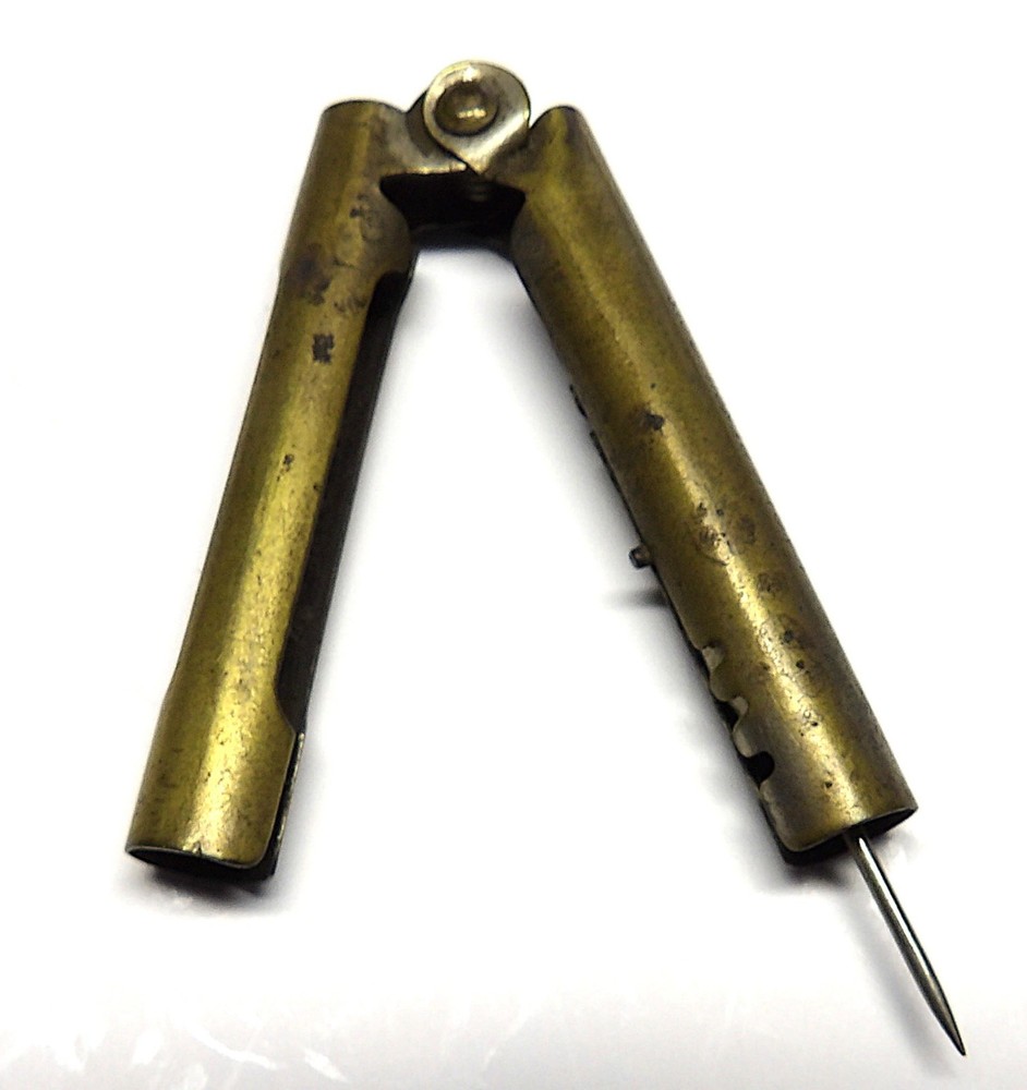 ANTIQUE BRASS EAGLE POCKET PENCIL COMPASS 1888