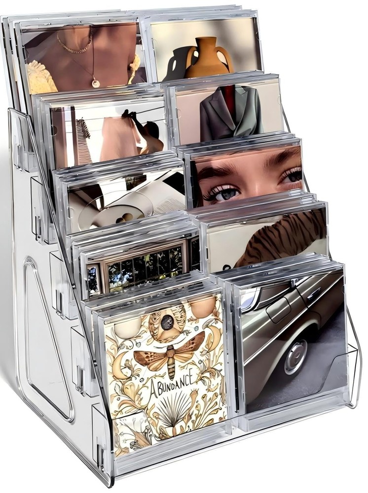 5-Tier Acrylic CD Rack, CD Display Holder Cascading CD Storage Rack, Holds up...