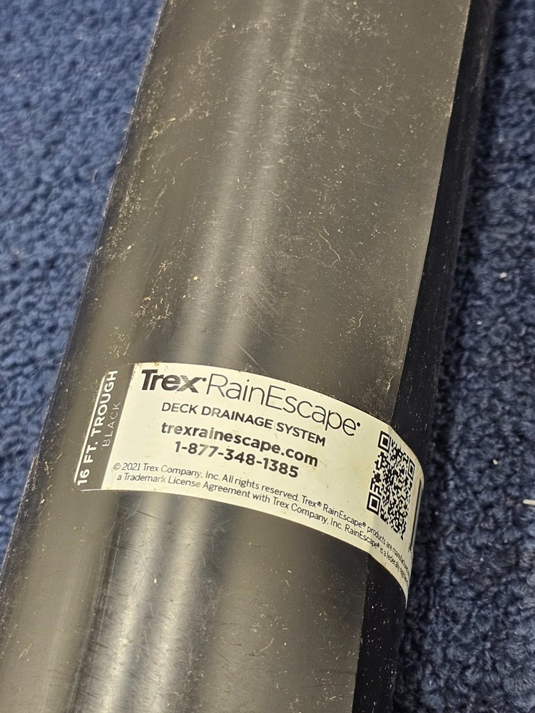 Trex RainEscape Deck Drainage System Plastic Trough 16ft Durable Black