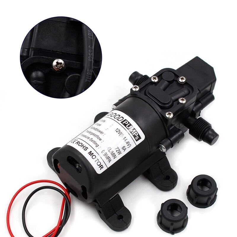 12V Water Pump 130PSI Self Priming Pump Diaphragm High Pressure Automatic Switch