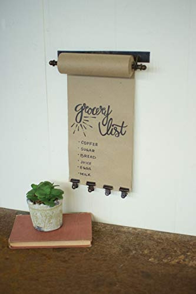 Kalalou NDE1122 Hanging Note Roll with 4 Clips, Brown