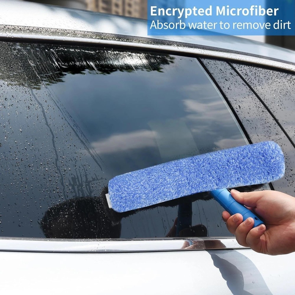 Window Cleaning Kit,Window Cleaning Squeegee kit with Bucket&Microfiber Scrub...