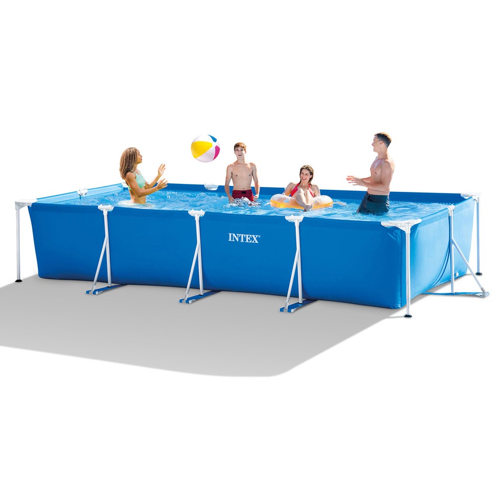 Intex 14.75' x 33" Rectangular Frame Above Ground Outdoor Backyard Swimming Pool