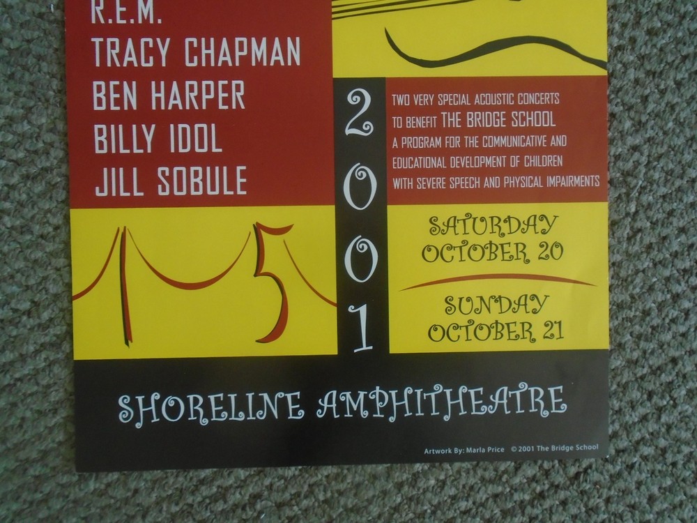 TWO-ORIGINAL BRIDGE CONCERT POSTERS-NEIL YOUNG-2001 & 2005 SHOWS-CSNY-PEARL JAM+