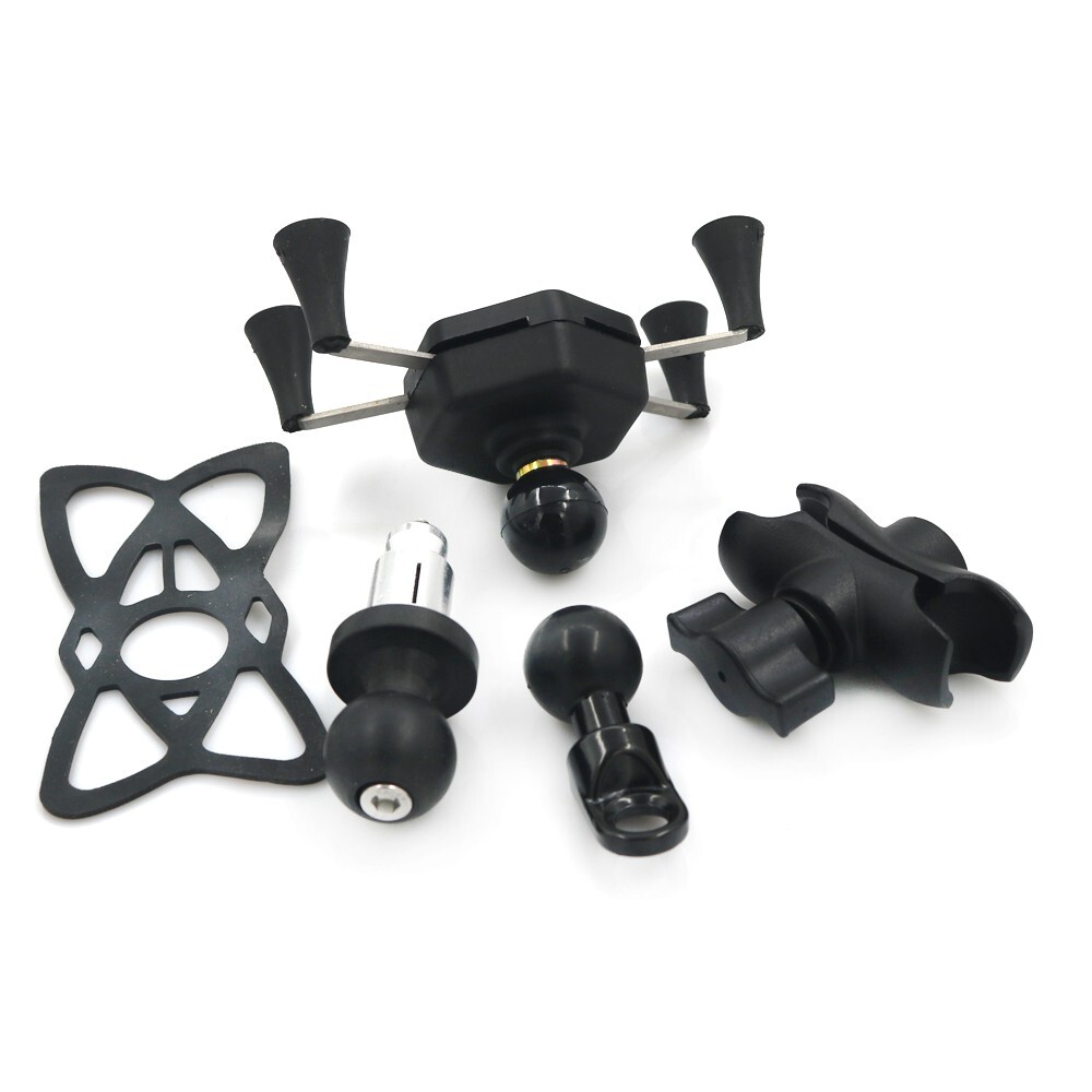 Phone Holder Triple Tree Stem Fork Stem Mount GPS Navigation Mirror Bracket 23