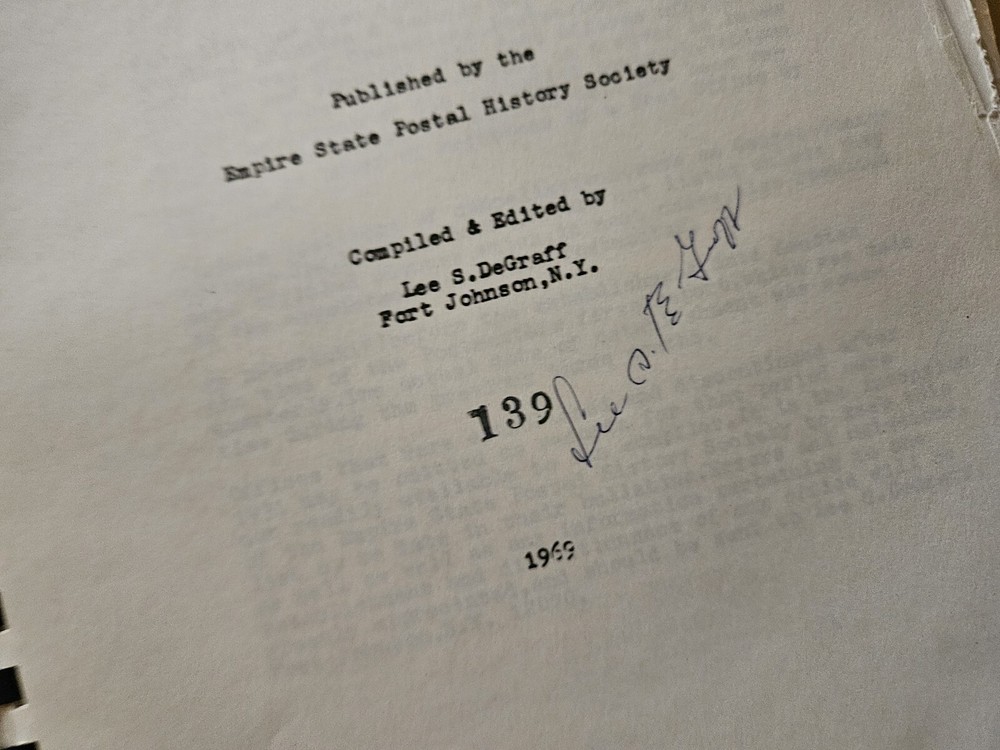 Post Offices Of New York State 1792-1969