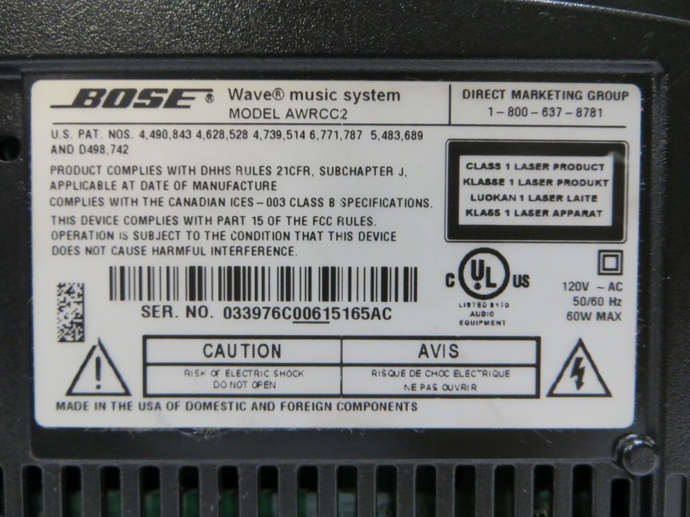 Bose Wave Music System AWRCC2 white w/ Remote control work great
