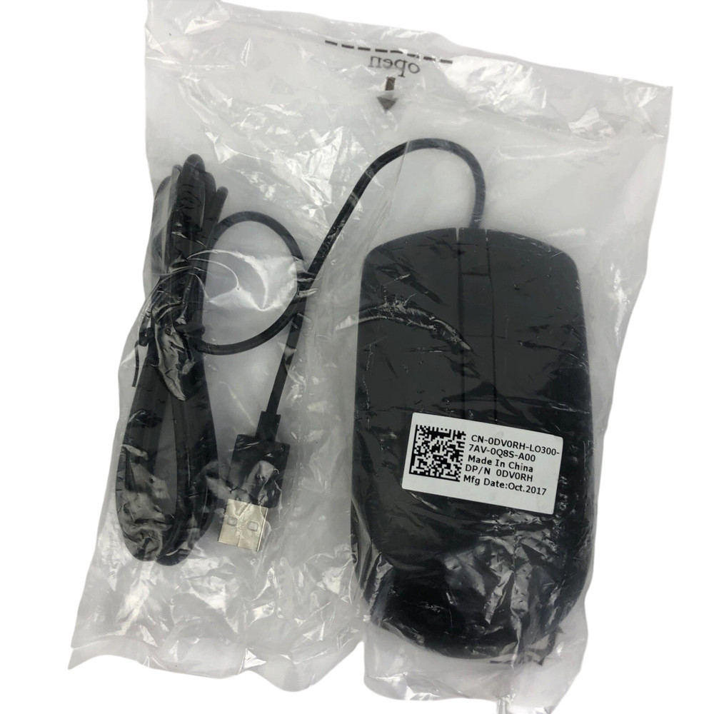 OEM Dell USB Mouse Wired 2 Button with Scroll Laser Optical Black New Sealed