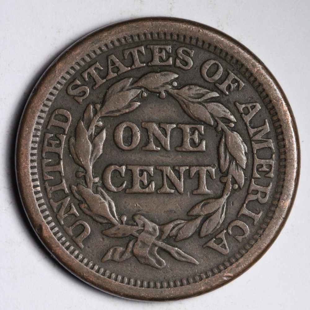 1849 Braided Hair Large Cent CHOICE VF E379 UNC