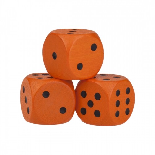 Dés - 30mm - Bois - Orange
