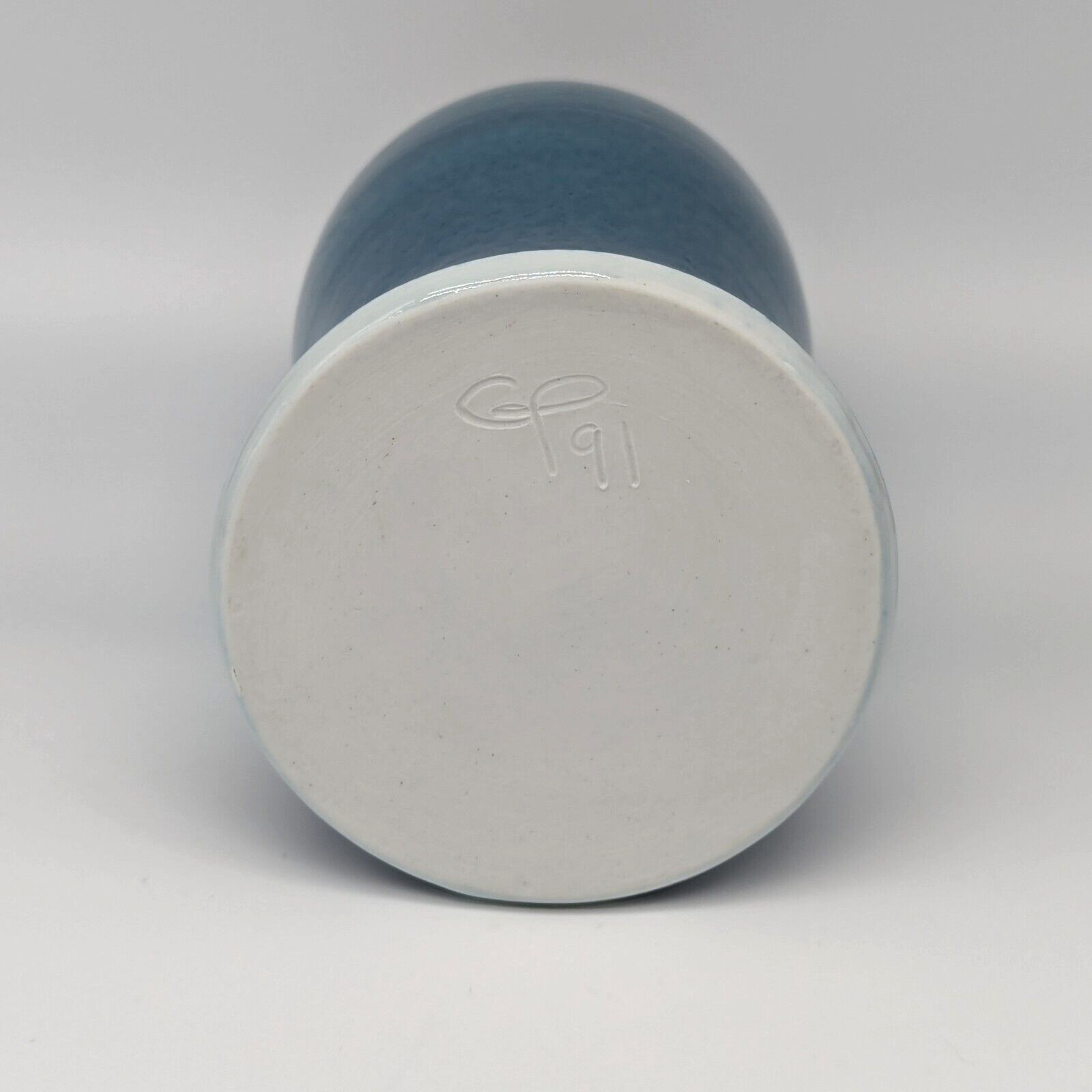 Chickadee Vase Pottery Bird Blue Pine Branches Georgetown Maine