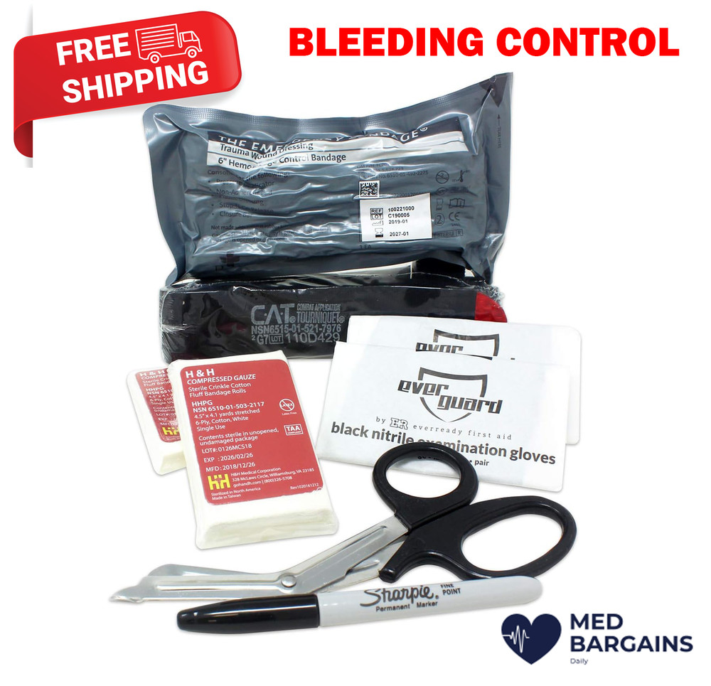 Ever Ready First Aid Bleeding Control - Basic Components Kit Stop Bleeding
