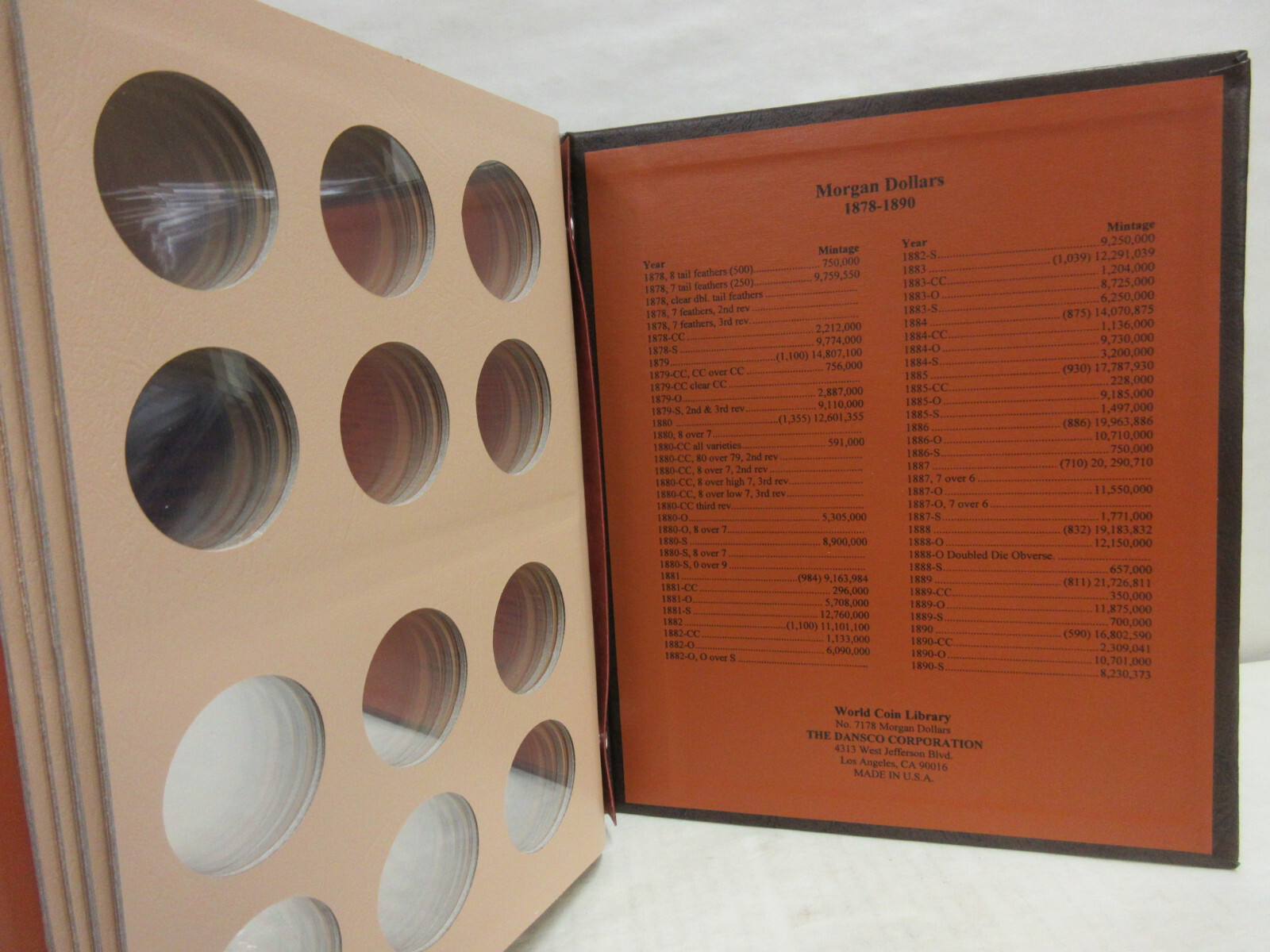 2 NEW Dansco Coin Albums #7178 & 7179 Morgan Dollars Complete Set 1878-1921