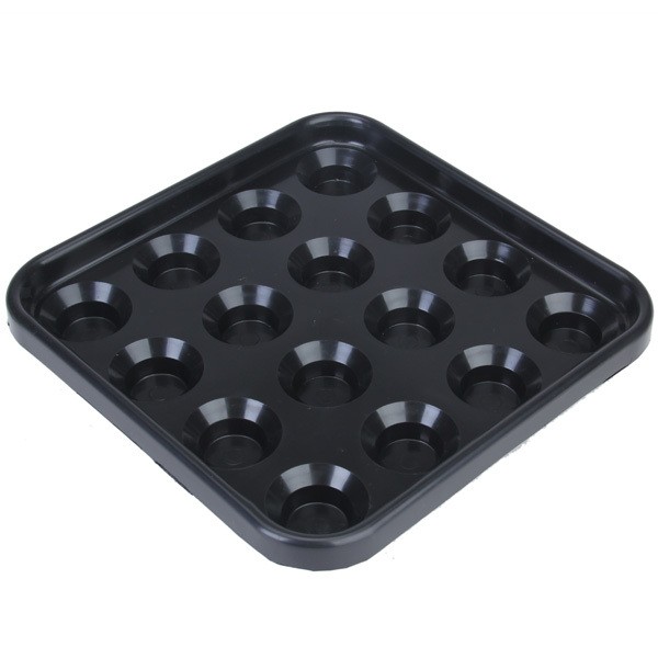 Practical Plastic Pool Billiard Ball Tray Holds 16 Balls - Black