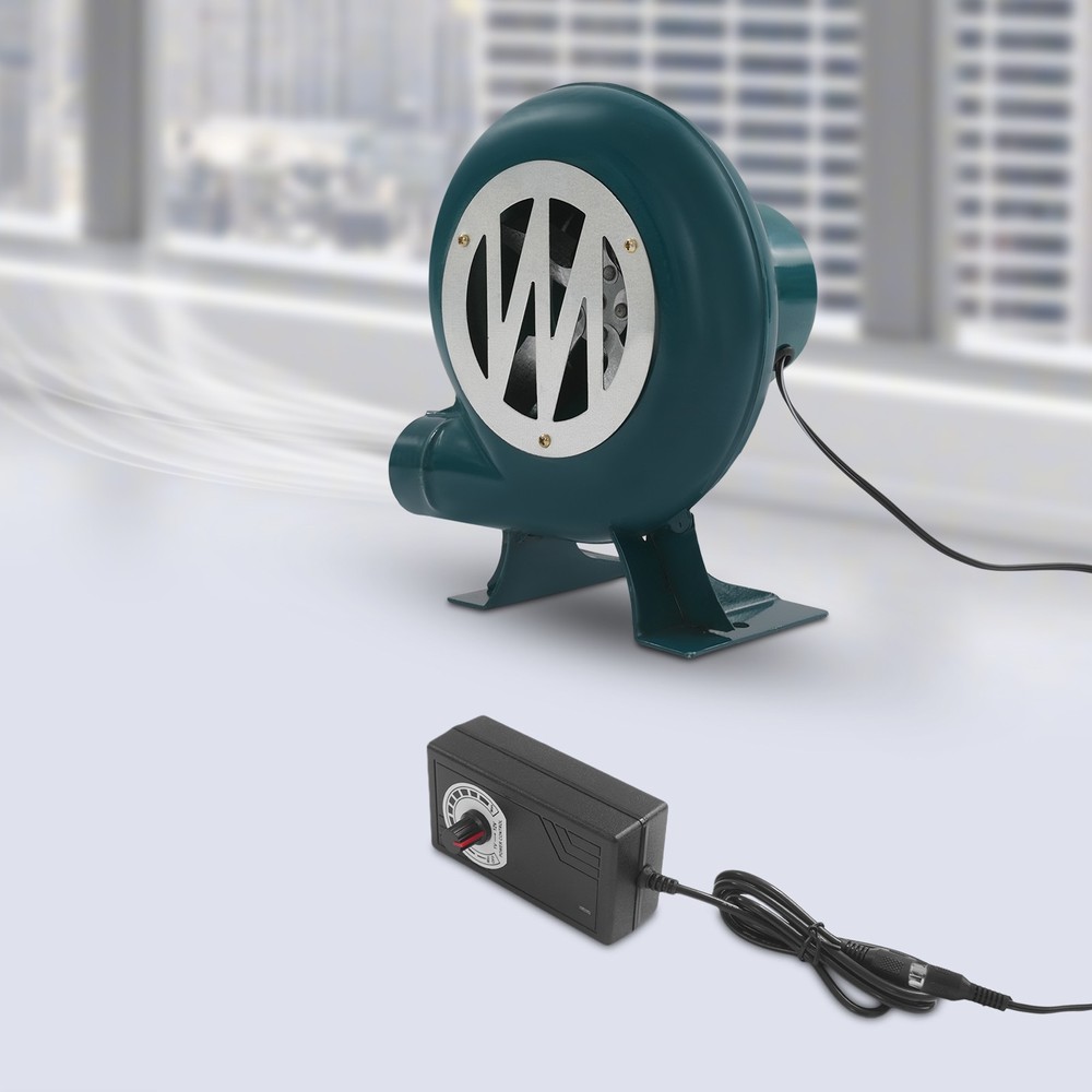 80W Blower with Speed Controller 565CFM Green Industrial Fan for Forge BBQ
