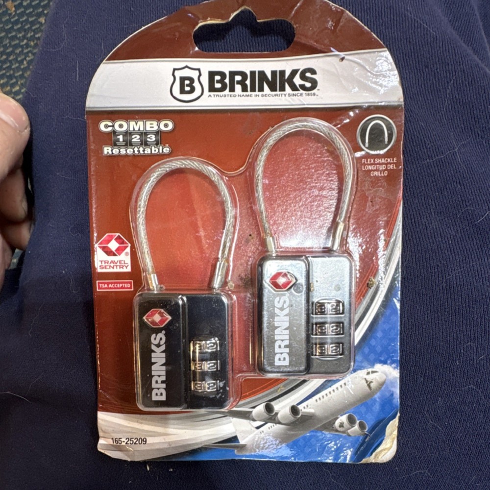 Brinks Resettable Combination TSA Approved Travel Locks 2-Pack Model 165-25209