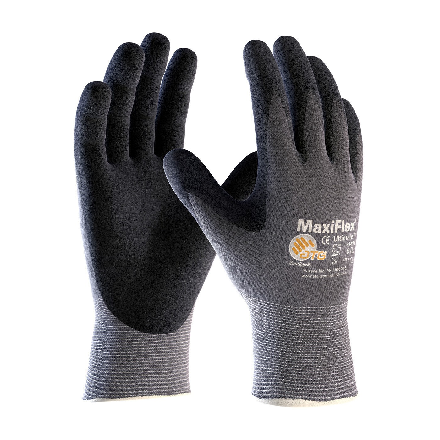 (6-Pairs) PIP 34-874 MaxiFlex Ultimate Micro Foam Nitrile Grip Coated Work Glove