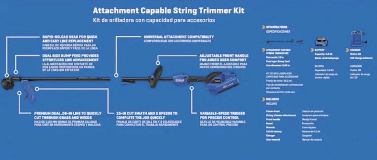 🔥NEW🔥 Kobalt Gen4 40-volt 15-in Straight Shaft, Battery String Trimmer 4.0 Ah