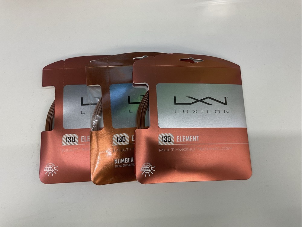 3 Pack Luxilon 130 Element Multi-mono Technology 16g/1.30mm Brown String