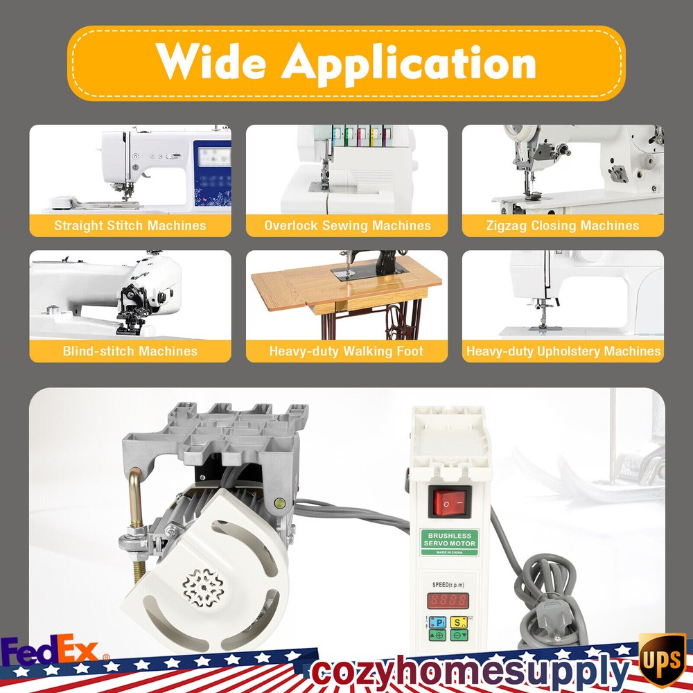 Brushless Sewing Machine Servo Motor 600W Energy Saving