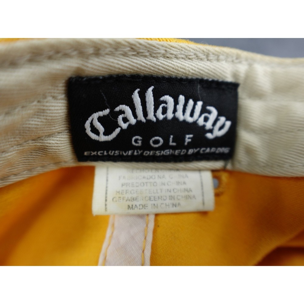 Callaway Golf Hat Yellow Embroidered Logo Adjustable Strap Baseball Cap