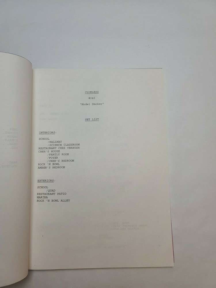 CLUELESS / David Hamburger 1998 TV Script, Donald Faison "Model Smoker"