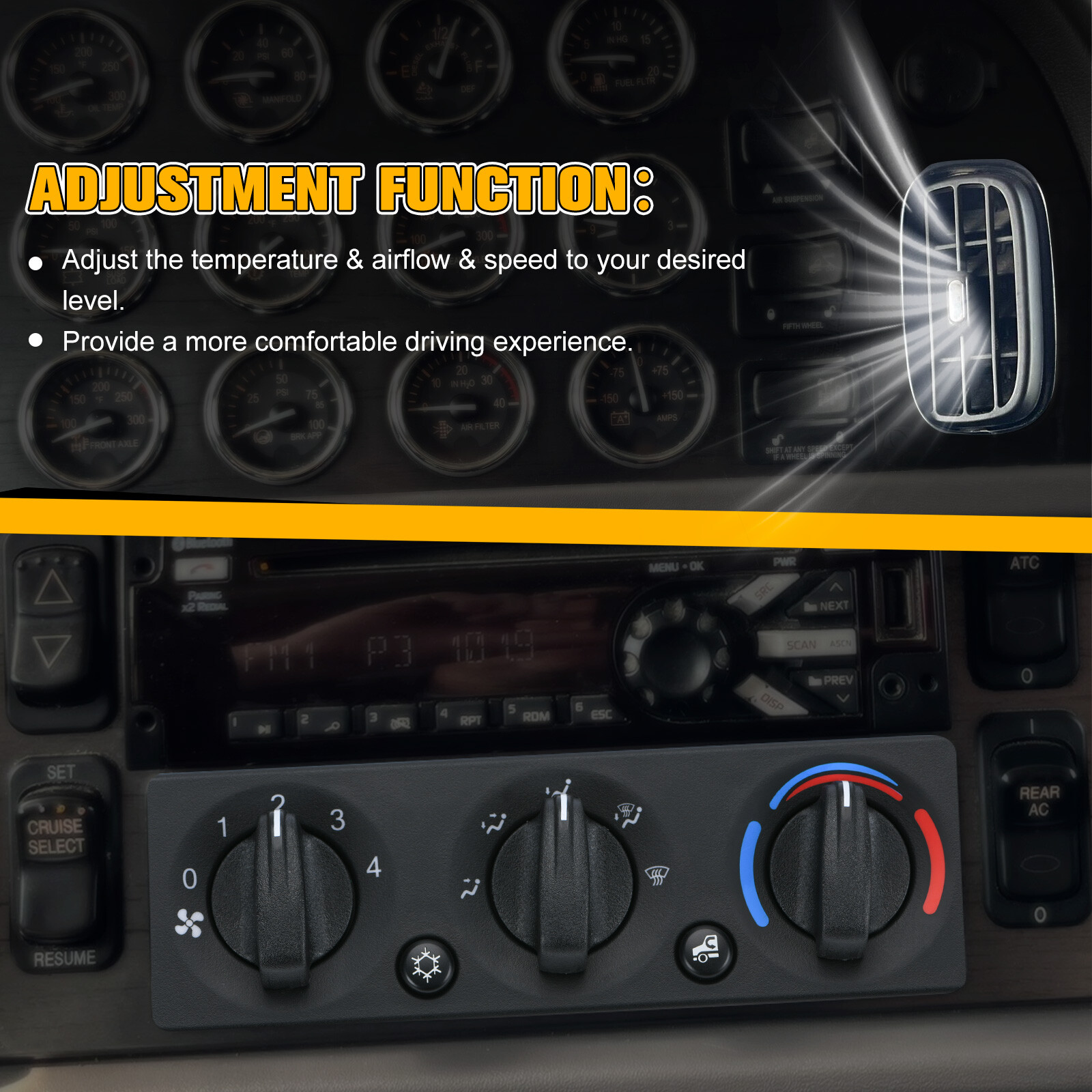 A/C Heater Climate HVAC Control Module Panel For Peterbilt 385 386 08-15 Q216012