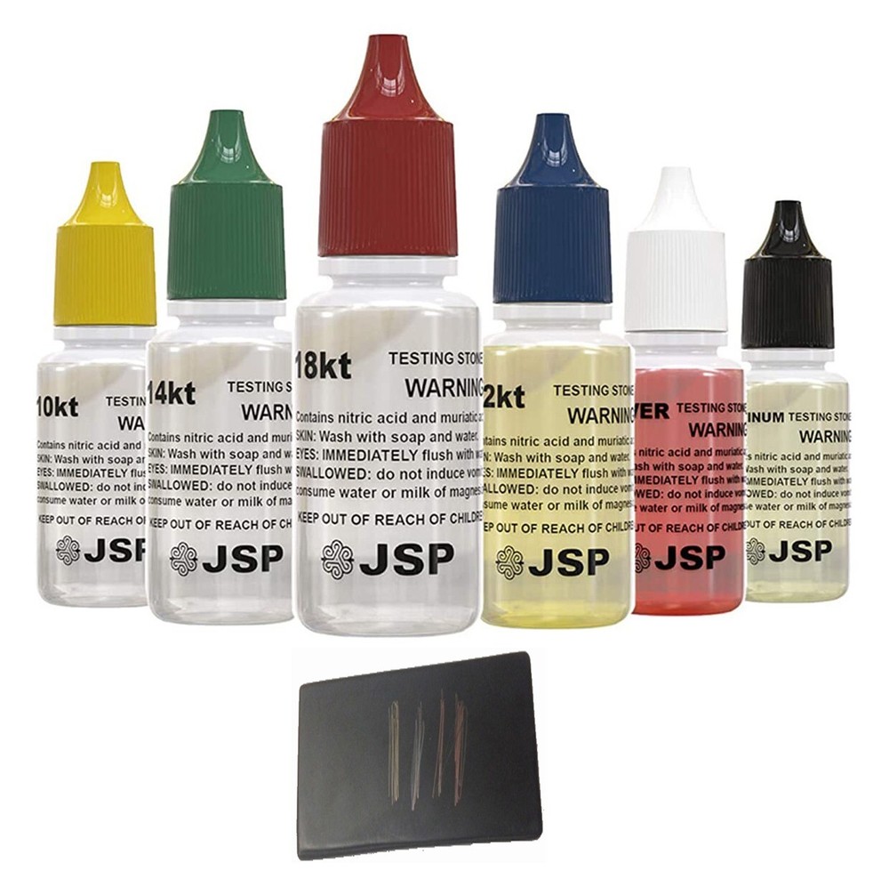 6 ACID BTTLS+GOLD TEST STONE