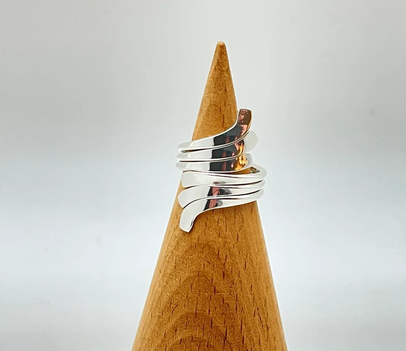 Wrap Around Ring Solid925 Sterling Silver Band &Statement Handmade Ring All size