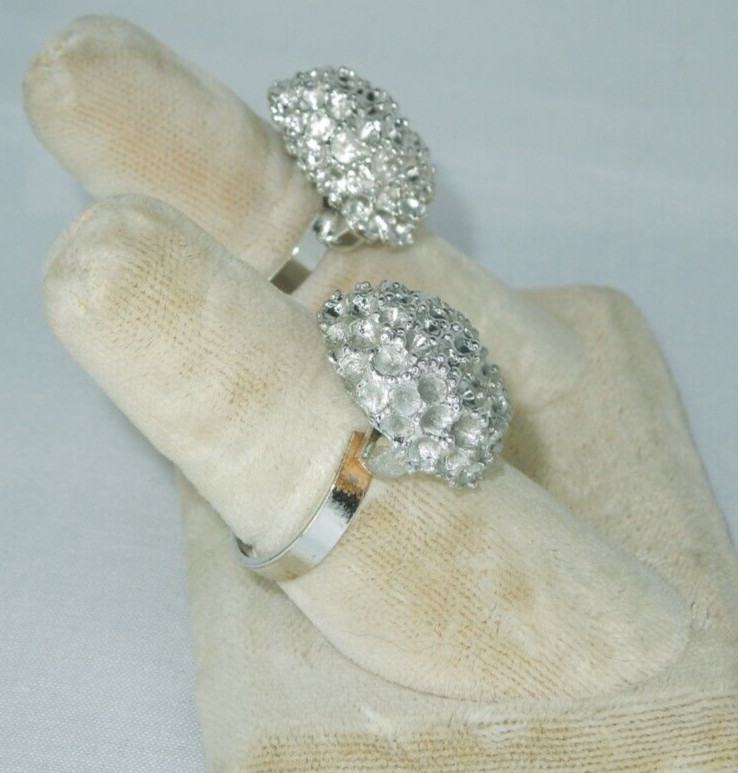 2 Ring Blanks Settings Cabochon Adjustable silver Plated Brass NEW 85V
