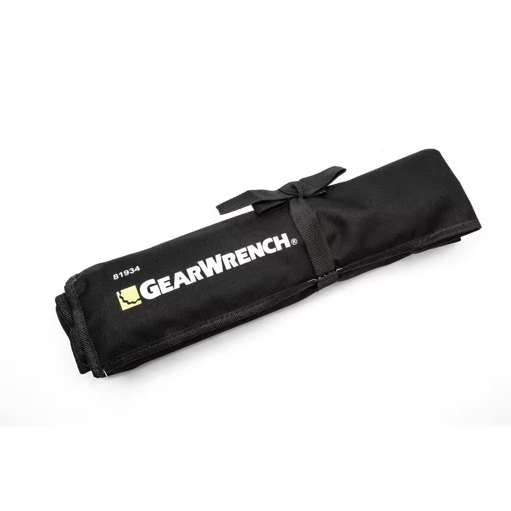 Long Pattern SAE 12-Point Combination Wrench Set with Tool Roll (11-Piece)