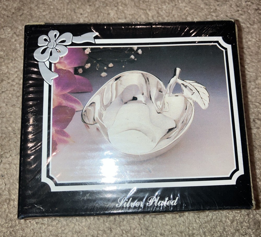 Vtg Silver Plated Apple Shaped Tray/Dish Sealed  Fingerhut Gift