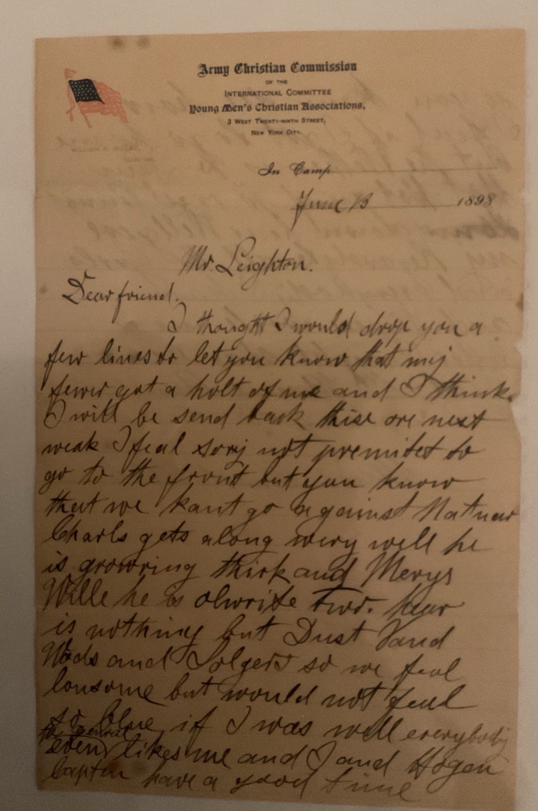 1898 Soldier Letters From Spanish-American War- Chickamauga , Georgia (3)