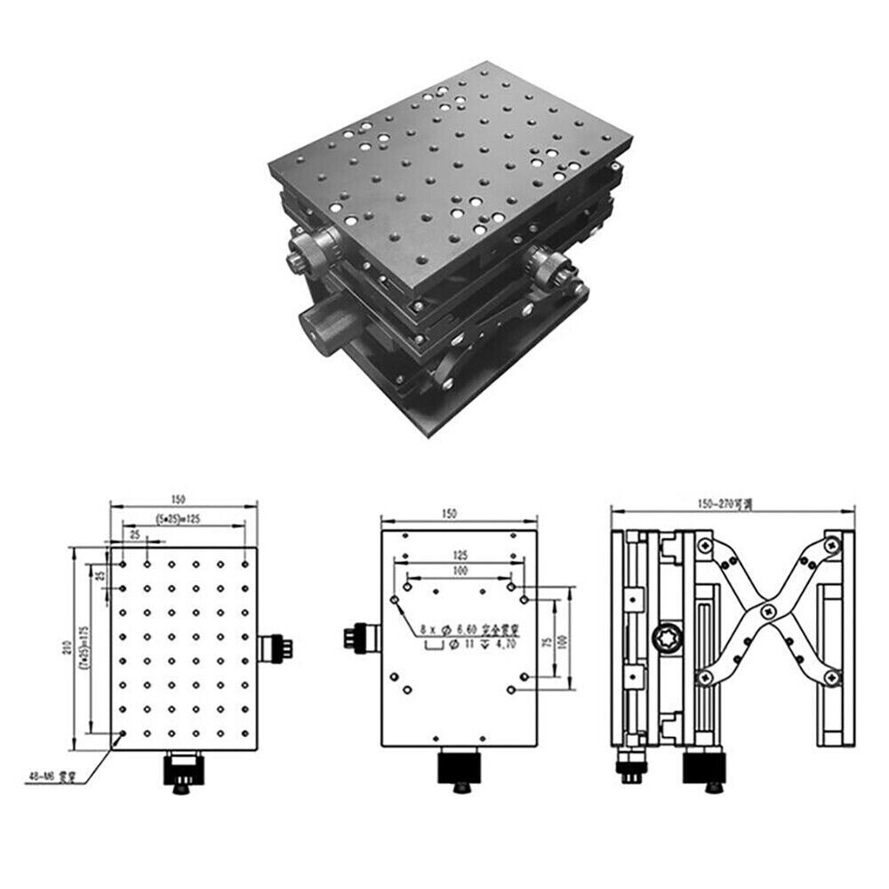 210x150MM Lifting Platform XYZ Axis Lifting Table Lab Optical Experimental Stage