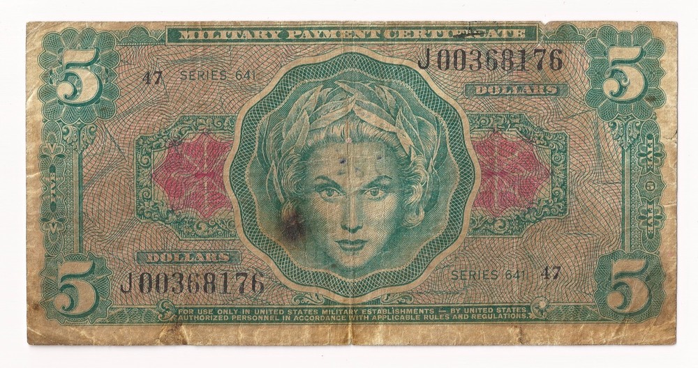 Series 641 MPC $5 Replacement U.S. Military Payment Certificate