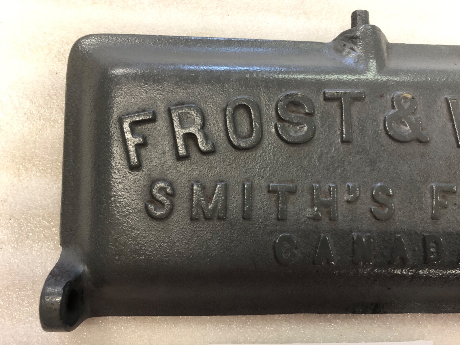 Frost & Wood Smith’s Falls Canada Cast Iron Drawn Mower Toolbox Lid No. 1241