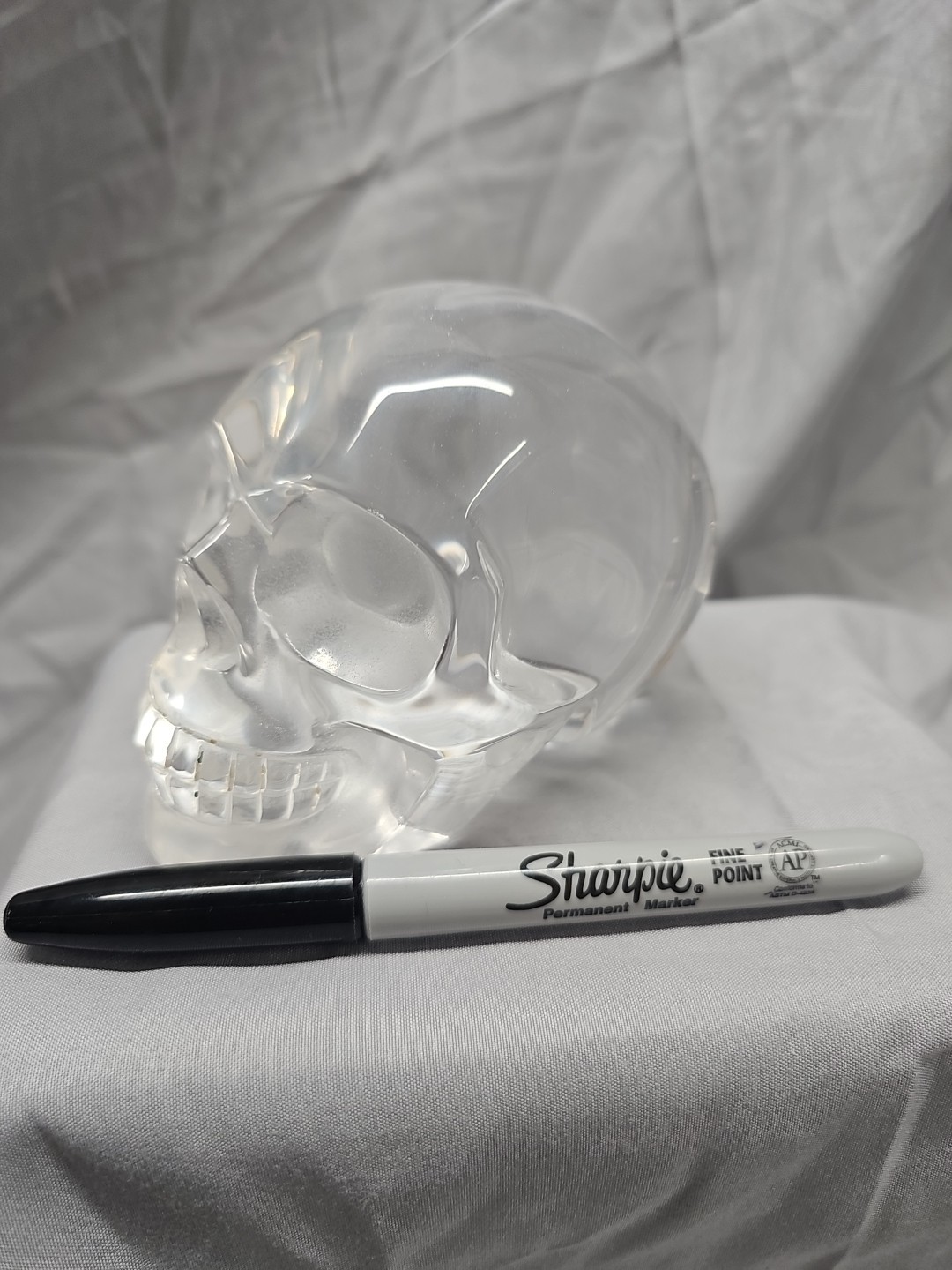 Glass Skull Paperweight / Decoration - 2 Lbs!