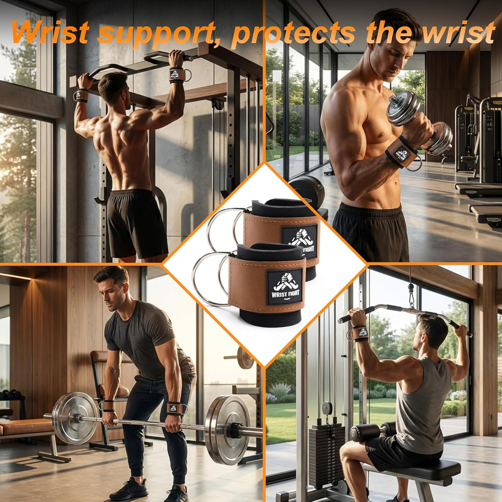 Wrist Cuffs with Dual D-Rings – Secure & Comfortable Support for Cable Machine W