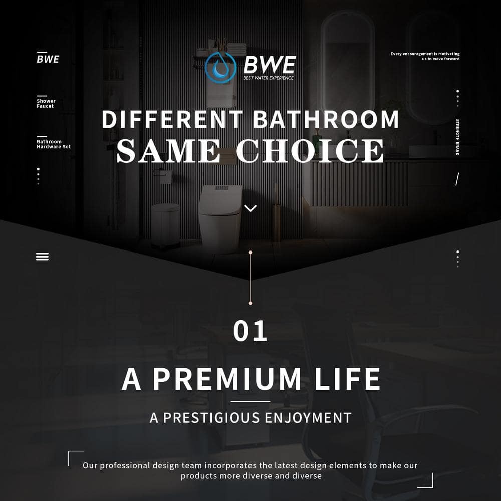 BWE 8-Jet Rainfall Shower Panel System Black Gold
