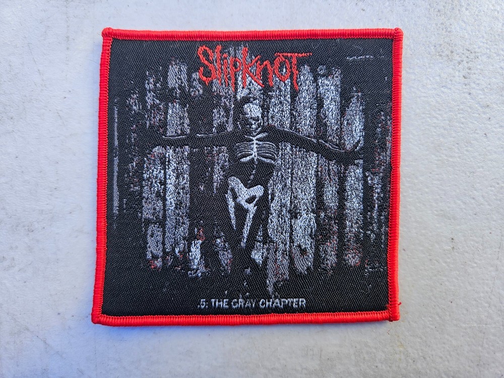 SLIPKNOT, SEW ON RED BORDER WOVEN PATCH
