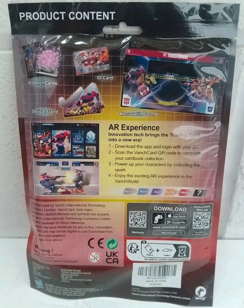 TRANSFORMERS 1ST FIRST SEASON BASIC STARTER PACK AR VANCH CARD TRADING GAME SET
