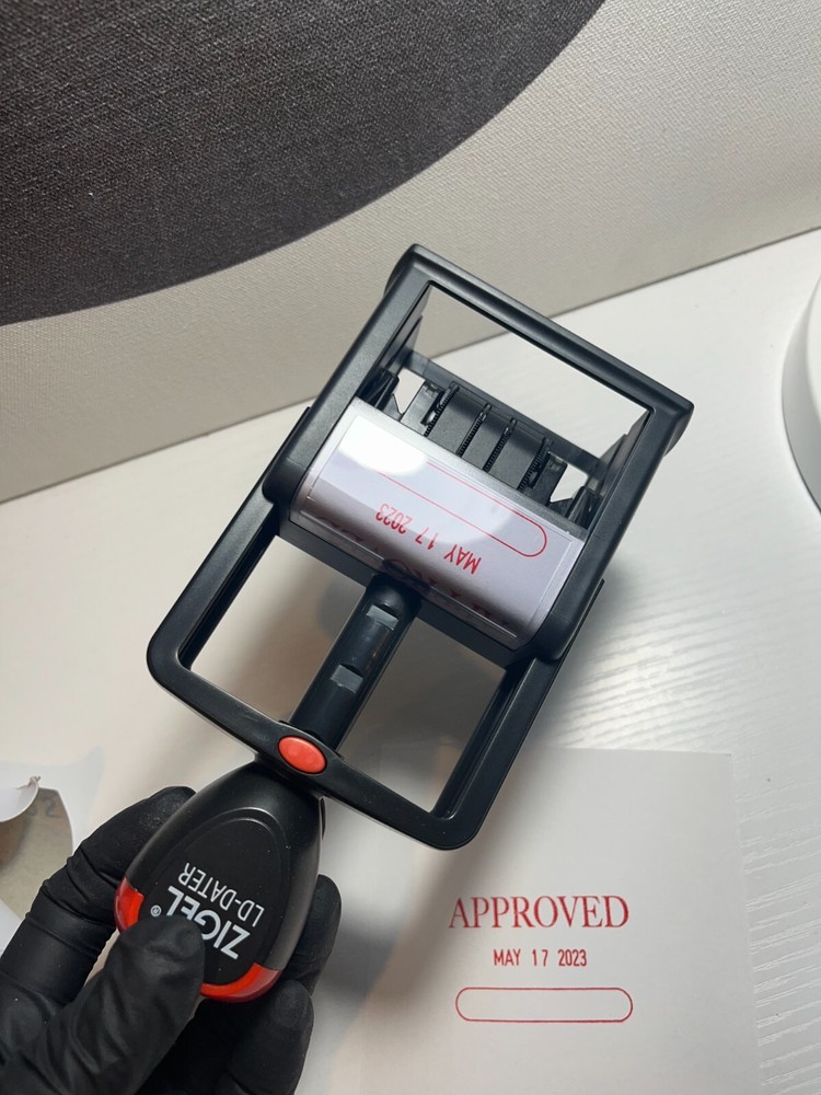 7pk Zigel LD-Dater "APPROVED" Customizable Date, Self Inking Stamper, Red Ink