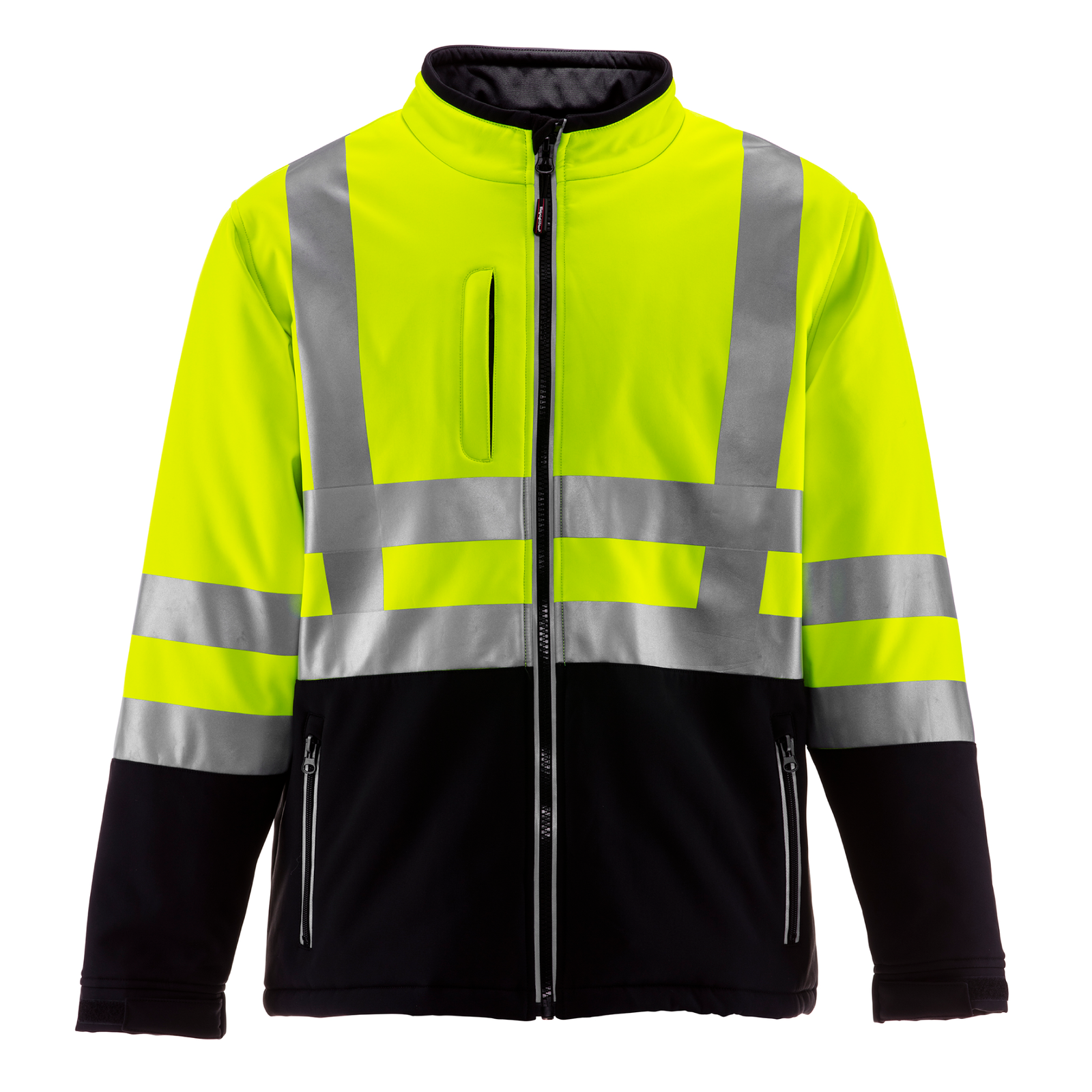 RefrigiWear Mens High Visibility Insulated Softshell Jacket with Reflective Tape